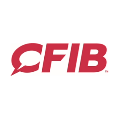 The image shows the CFIB logo, consisting of the red letters "CFIB" with a speech bubble integrated into the design.